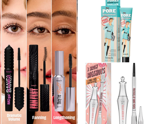 My favorite makeup products from Benefit💄🥰 cover photo collage