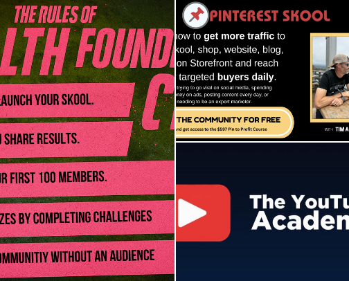 Learn how to get more traffic to your website, shop, blog, Skool, Amazon storefront cover photo collage
