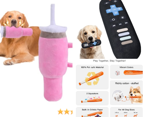 Humorous Dog Toys cover photo collage