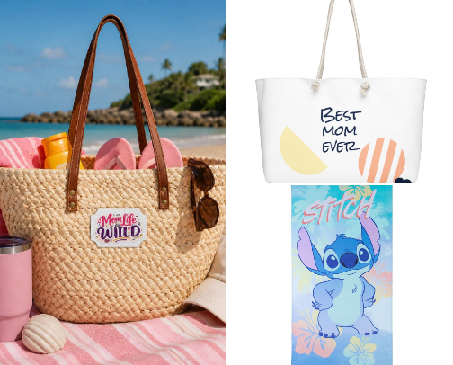 Beach bags and stuff for families cover photo collage