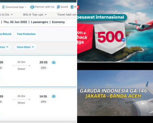 Airline Ticket cover photo collage