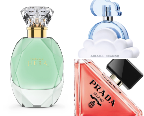Unforgettable perfume scents cover photo collage