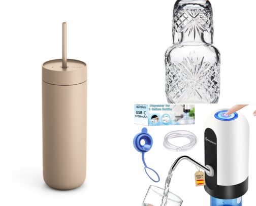 15 Desk & Bedside Hydration Tools That Make Drinking Water Effortless and Stop Daily Dehydration Fatigue cover photo collage