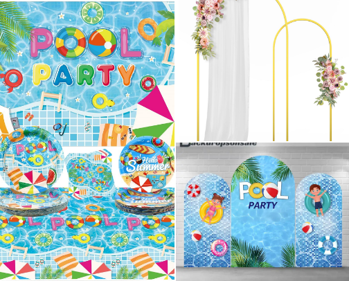 Party supplies cover photo collage