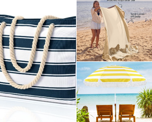 Beach Vacation Packing List cover photo collage