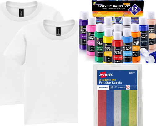 Fourth of July Toddler Handprint Shirt Supplies cover photo collage