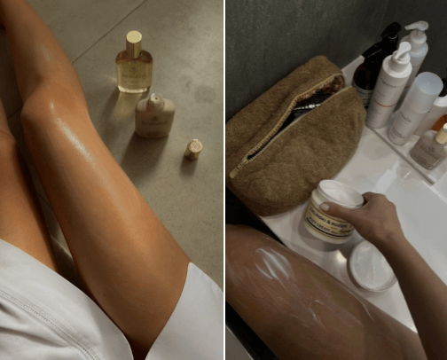 collection of body care products🧴 cover photo collage