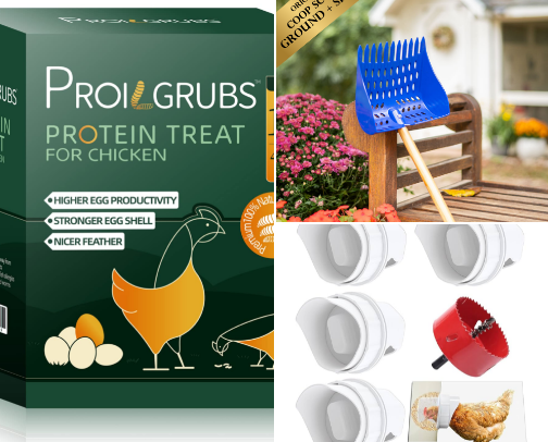 Chicken care items for a better coop and happier Chickens! cover photo collage