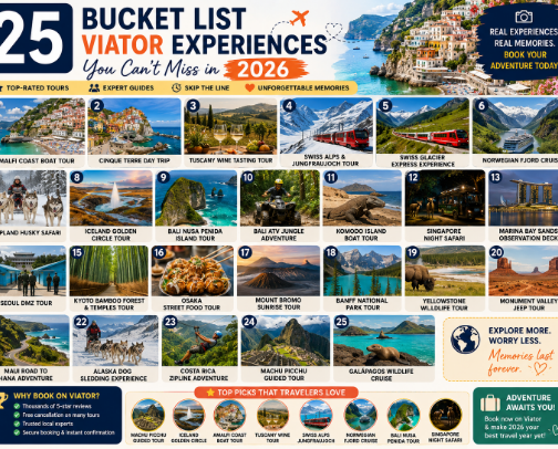 25 Bucket List Viator Experiences You Can’t Miss in 2026 (Traveler Favorites) cover photo collage