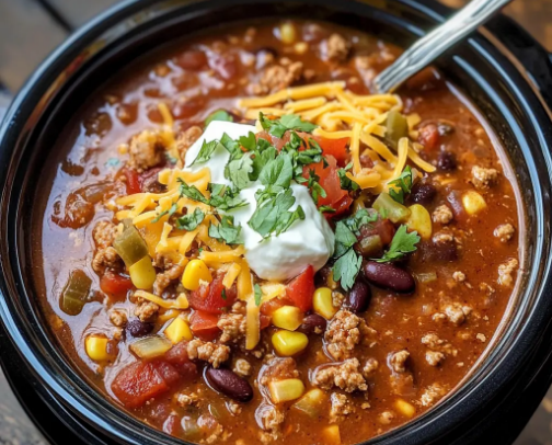 Crockpot Taco Soup Recipe cover photo collage