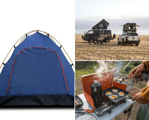 Camping cover photo collage