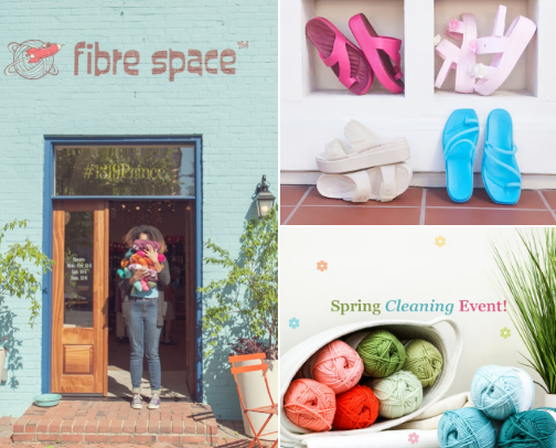 Crocheting yarn and tools cover photo collage