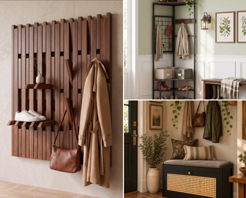 Small Entryway Storage & Organization cover photo collage
