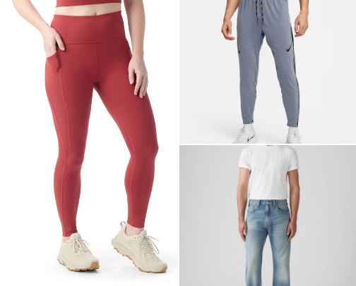 Leggings, Pants  and Jeans. cover photo collage