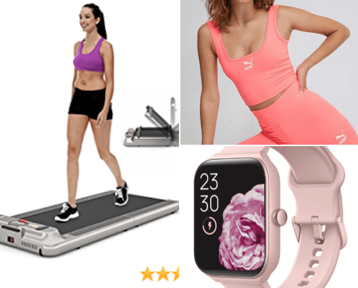 Fitness clothes & equipment cover photo collage