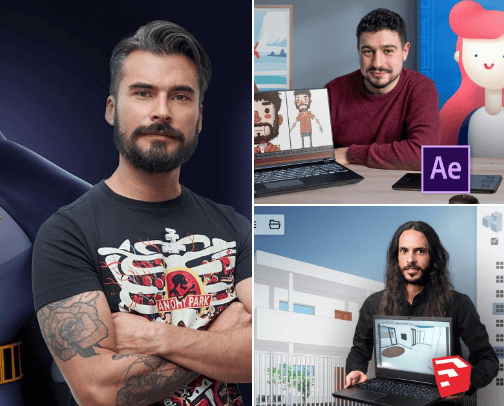 Online 3D & Animation courses cover photo collage