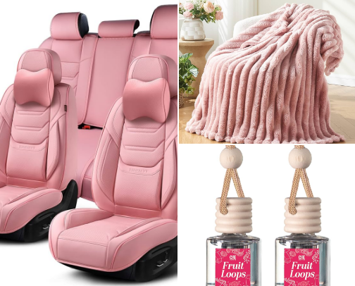 Pink Car Necessities 💕👛 cover photo collage