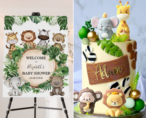 Safari Baby Shower Essentials cover photo collage