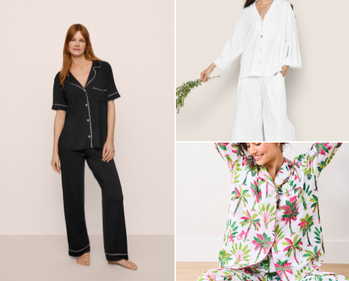16 cozy pajama sets & nightgowns we're all adding to cart for the softest bedtime routine 🕯️🩶 cover photo collage