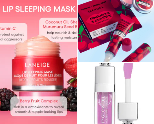 Skincare products cover photo collage