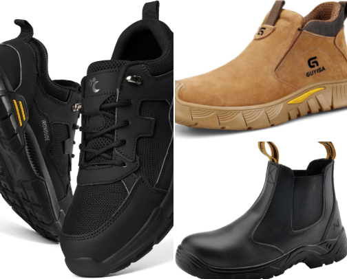 Steel Toe Safety Shoes – Slip Resistant Industrial Work Footwear cover photo collage