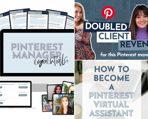 Pinterest Managers, Pinterest VAs and Strategists cover photo collage