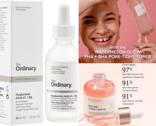 skincare cover photo collage