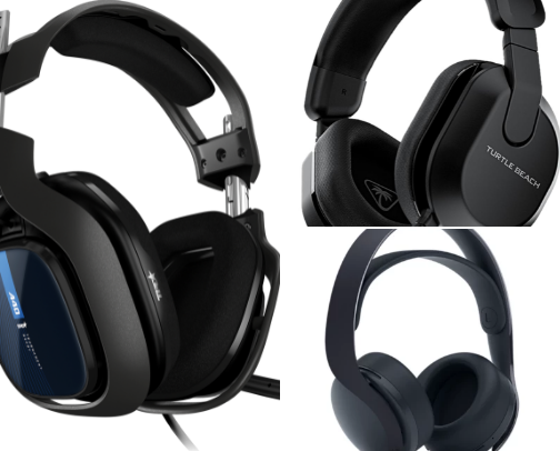 Headsets and audio devices. cover photo collage