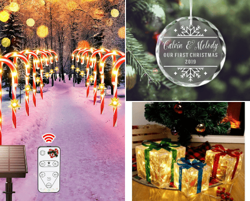 Christmas decorations cover photo collage