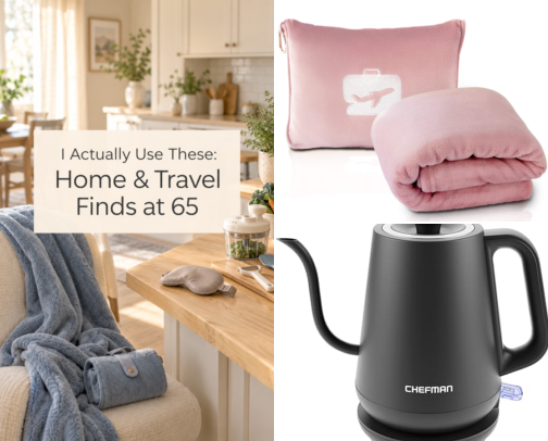 I Actually Use These: Home & Travel Finds at 65 cover photo collage