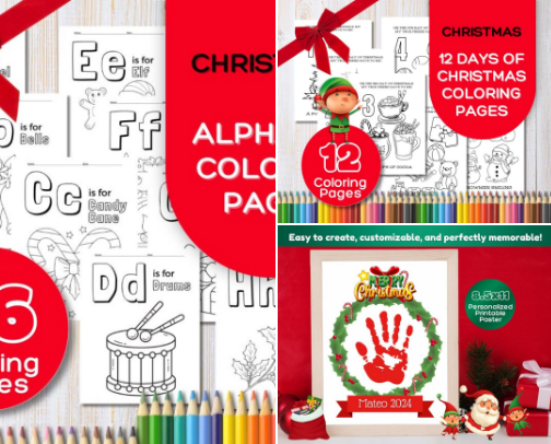 Katie’s Christmas Digital Downloads for Kids 🎄🎄 cover photo collage