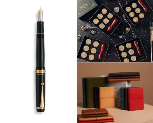 Dark Academia Desk Dreams — aesthetic writing tools and décor cover photo collage