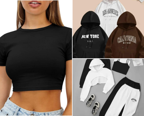 Trendy clothes cover photo collage