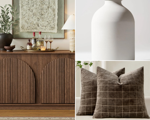 Neutral & Warm Curated Home Decor Finds cover photo collage
