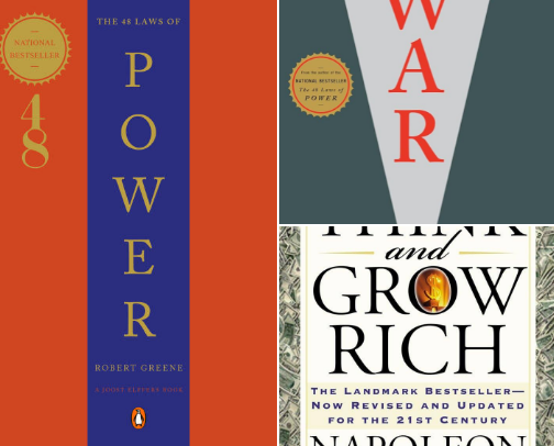 Best Books that have helped me on Power, Strategy & Wealth Building cover photo collage