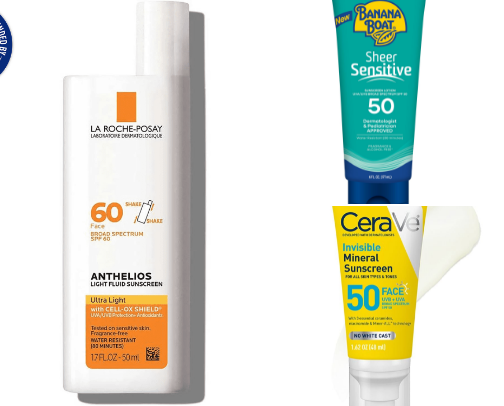 Some of my favorite sunscreen that don't leave a white cast cover photo collage