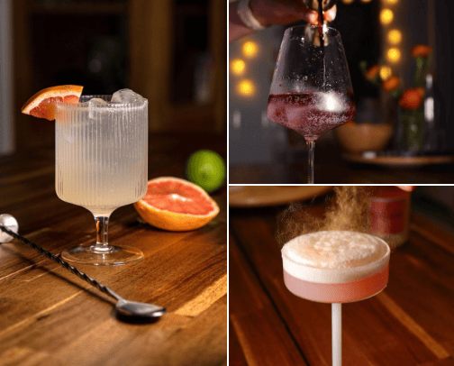 Cocktails at home cover photo collage
