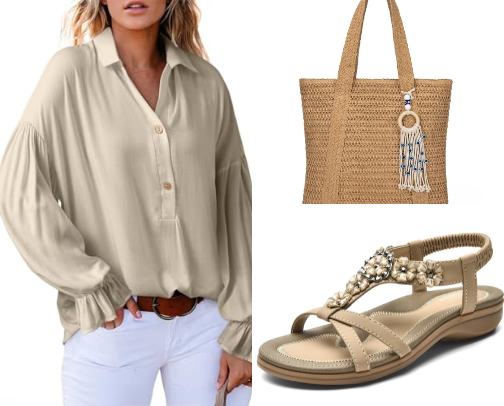 ☀️ Quiet Luxury Style OOTD White Linen Suit cover photo collage