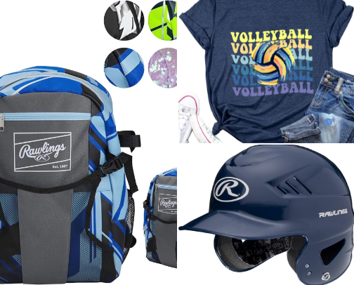 Kids sports equipment cover photo collage