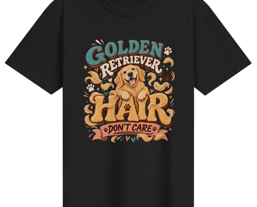 Retro Golden Hair Don't Care Graphic T-Shirt cover photo collage