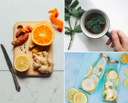 My favorite ways to support a happy, healthy & balanced gut! 🫚🍋🥒 cover photo collage