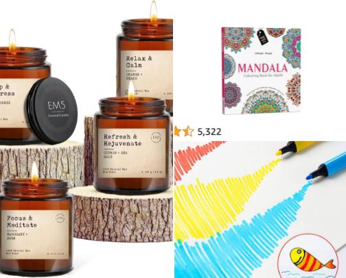 The Ultimate Mandala Coloring & Relaxation Kit cover photo collage