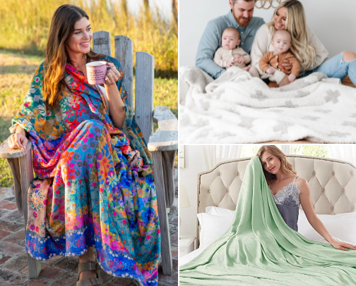 Luxury and affordable blankets cover photo collage