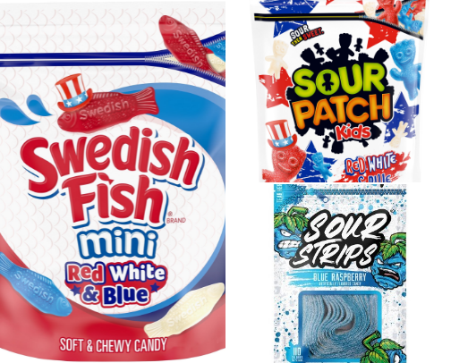 Fourth of July Candy Salad cover photo collage