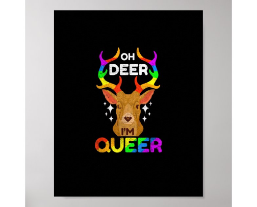 Oh Deer Queer Funny LGBTQ Pride Awareness cover photo collage