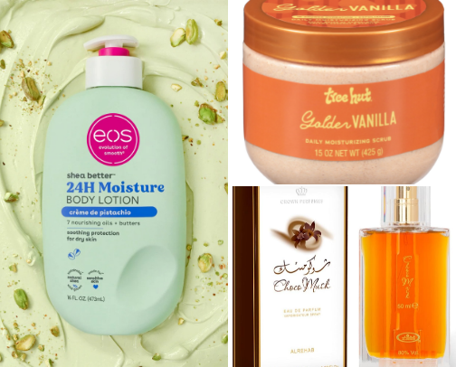 my AFFORDABLE gourmand body care obsessions! 🫶🏽 cover photo collage