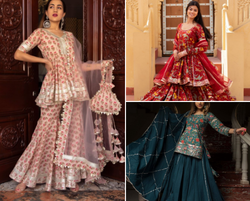 Pomcha Jaipur, desi fashion cover photo collage