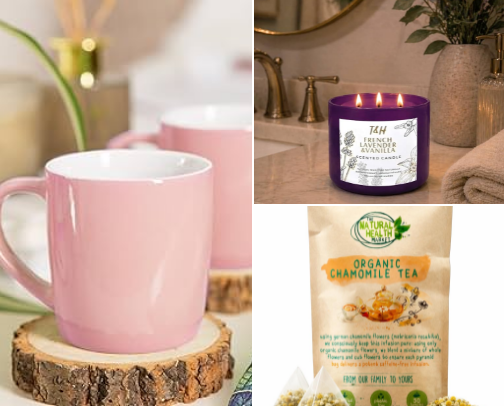"Comfort & Calm Essentials for Heavy Days" cover photo collage