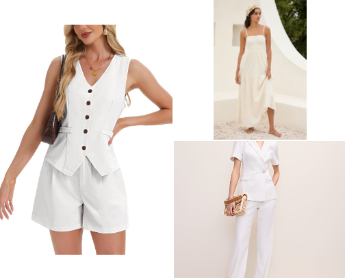 White Night Cruise Outfits & Dresses cover photo collage