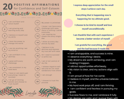 Daily Affirmations to Live By cover photo collage